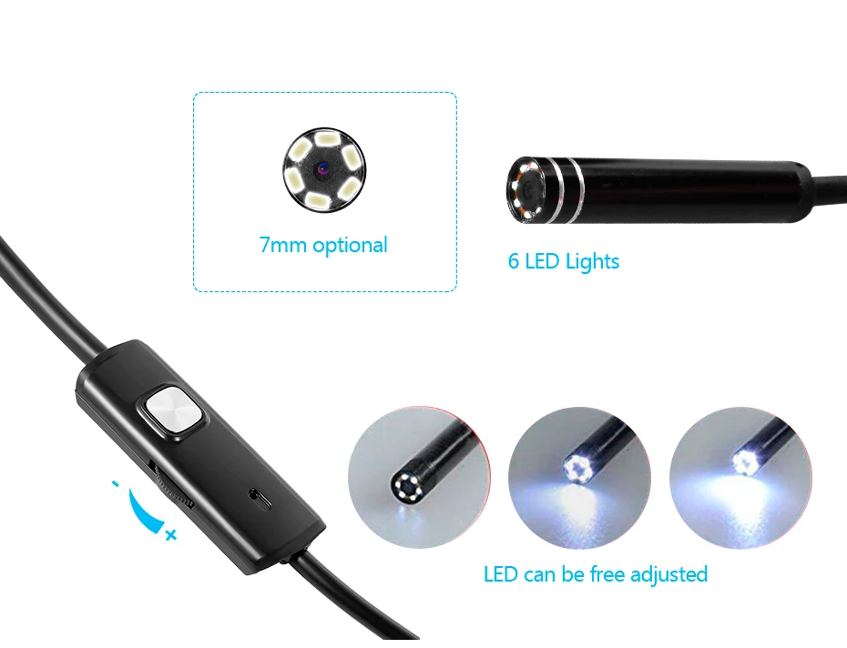 Type-c Android USB Endoscope Camera 7.0mm Soft Cable PC Android Phone Endoscope Pipe Type C Endoscope Inspection Mini Camera