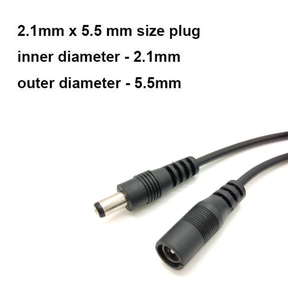 JIENUO DC 12V Power Adapter Extension Cable 5.5*2.1mm Male Female Power Cord Extend Wire 5M For Wireless CCTV Camera Wifi Router