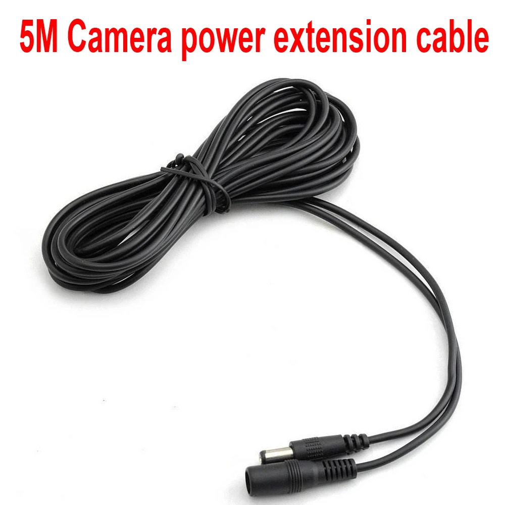 JIENUO DC 12V Power Adapter Extension Cable 5.5*2.1mm Male Female Power Cord Extend Wire 5M For Wireless CCTV Camera Wifi Router