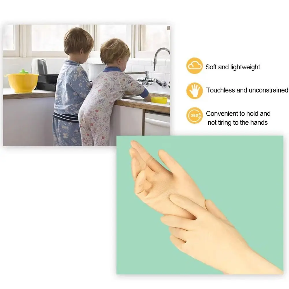 New Thickening 26CM Kids Work Gloves Rubber Red Yellow Blue Child Househeld Gloves Sleeveless Cleaning Gloves Washing Dishes