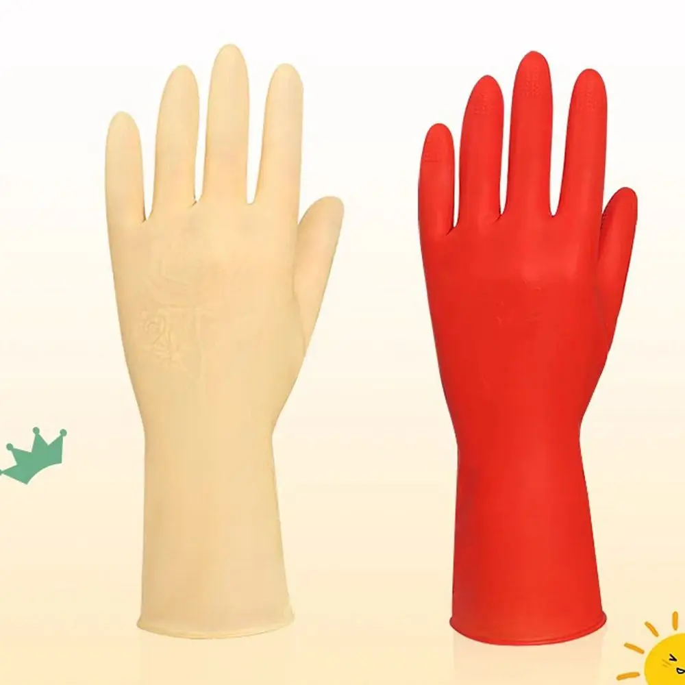New Thickening 26CM Kids Work Gloves Rubber Red Yellow Blue Child Househeld Gloves Sleeveless Cleaning Gloves Washing Dishes