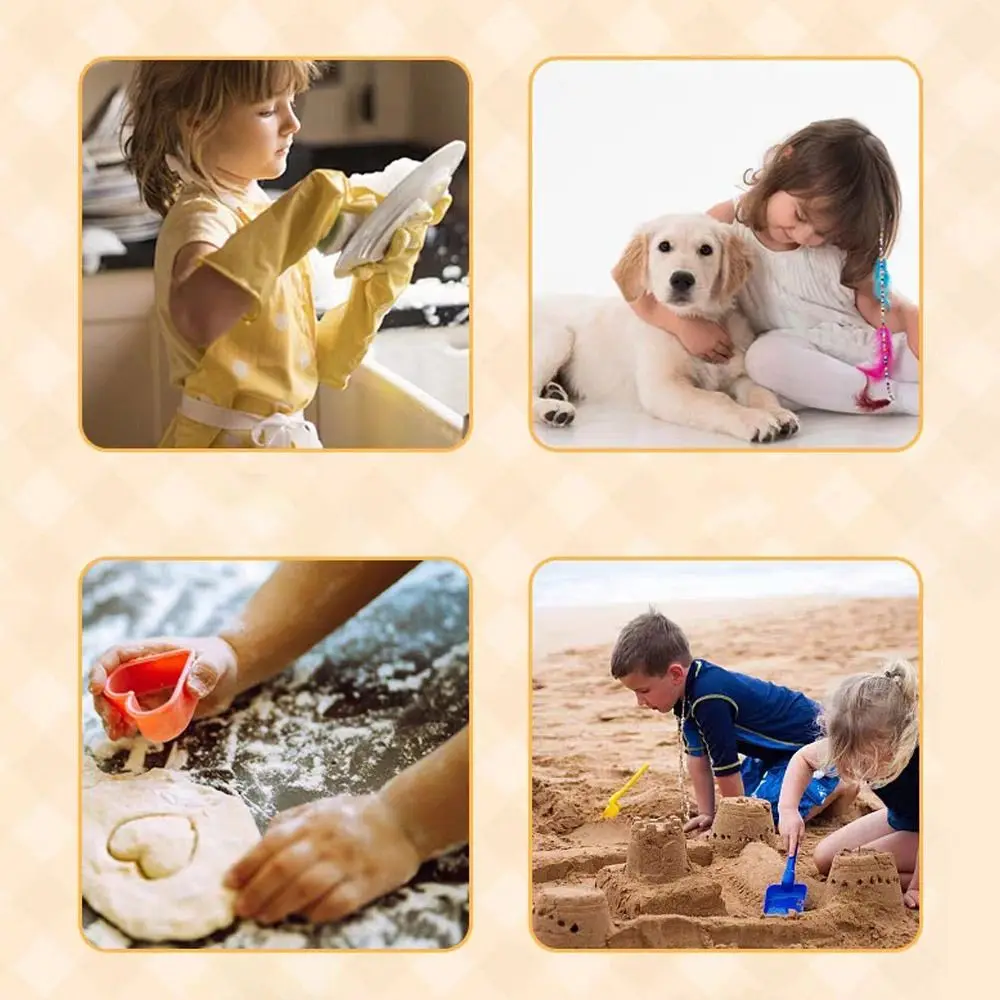 New Thickening 26CM Kids Work Gloves Rubber Red Yellow Blue Child Househeld Gloves Sleeveless Cleaning Gloves Washing Dishes
