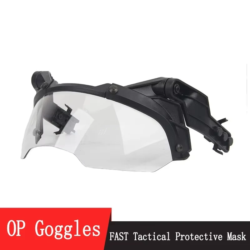 BOOIU Tactical Helmet Goggles Adjustable OP Goggles For FAST Helmet 90 Degree Detachable Hunting CS Games Protection Goggles