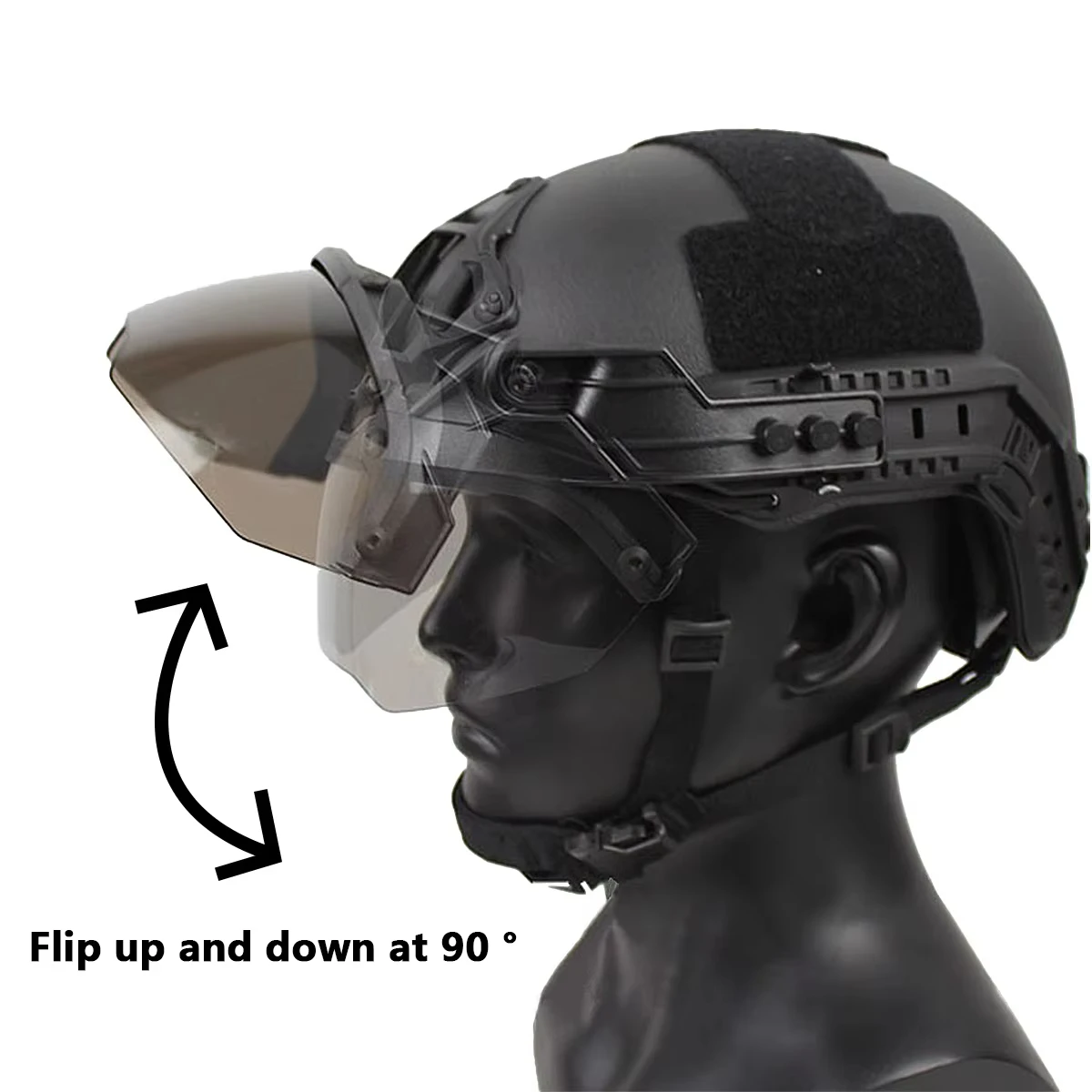 BOOIU Tactical Helmet Goggles Adjustable OP Goggles For FAST Helmet 90 Degree Detachable Hunting CS Games Protection Goggles
