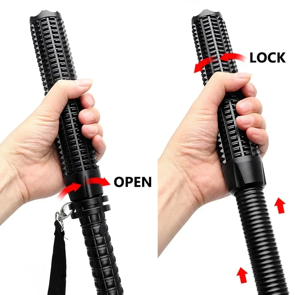 KDULIT Wolf Tooth Stick Flashlight Strong Light Charging Outdoor Super Bright Multi Functional Telescopic Self Defense Window