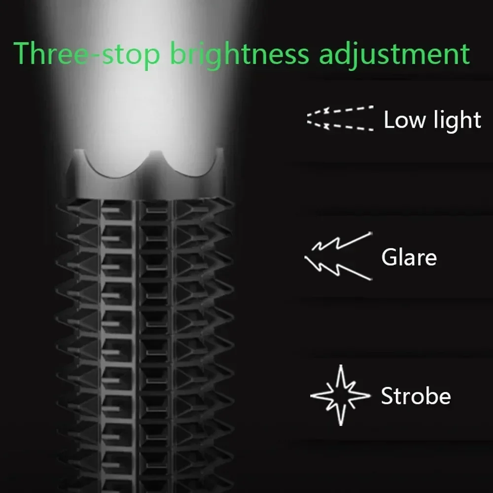 KDULIT Wolf Tooth Stick Flashlight Strong Light Charging Outdoor Super Bright Multi Functional Telescopic Self Defense Window