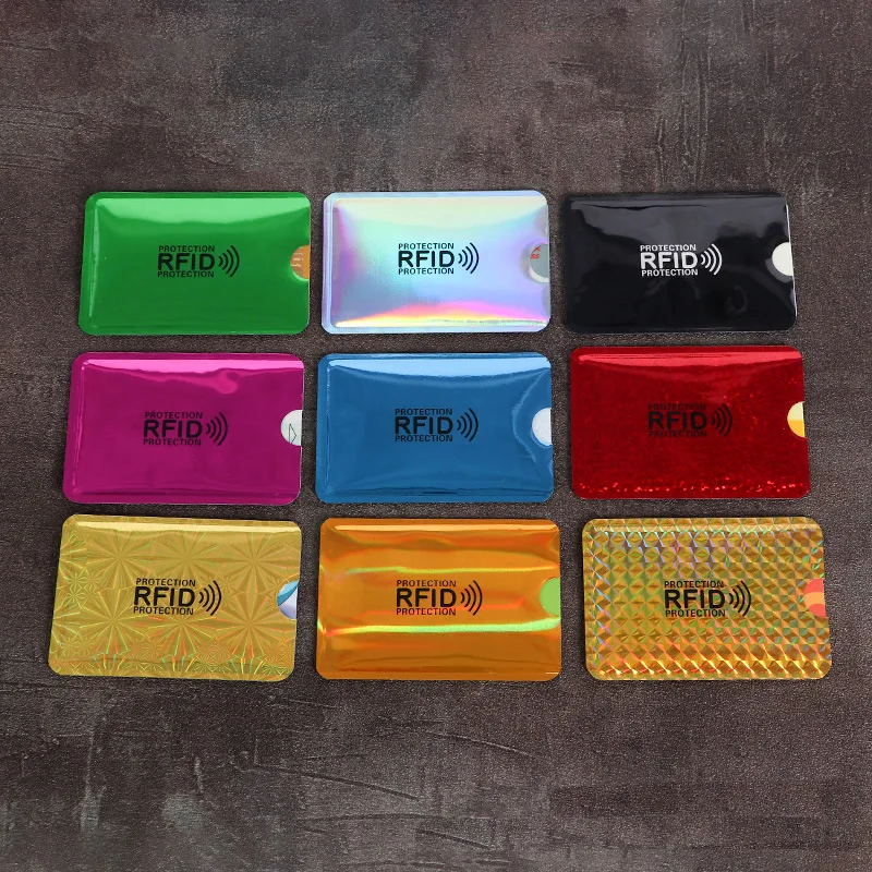 10pcs Anti-Scan Protection Card Sleeve Anti-magnetic Aluminum Foil Portable Bank Card Holder Credit NFC RFID Card Protector Case