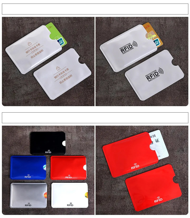 10pcs Anti-Scan Protection Card Sleeve Anti-magnetic Aluminum Foil Portable Bank Card Holder Credit NFC RFID Card Protector Case