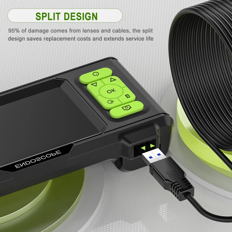 Industrial Endoscope 4.3'' IPS Screen Autofocus Camera HD1080P Single Dual Triple Lens USB Probe Car Inspection Borescope LEDs