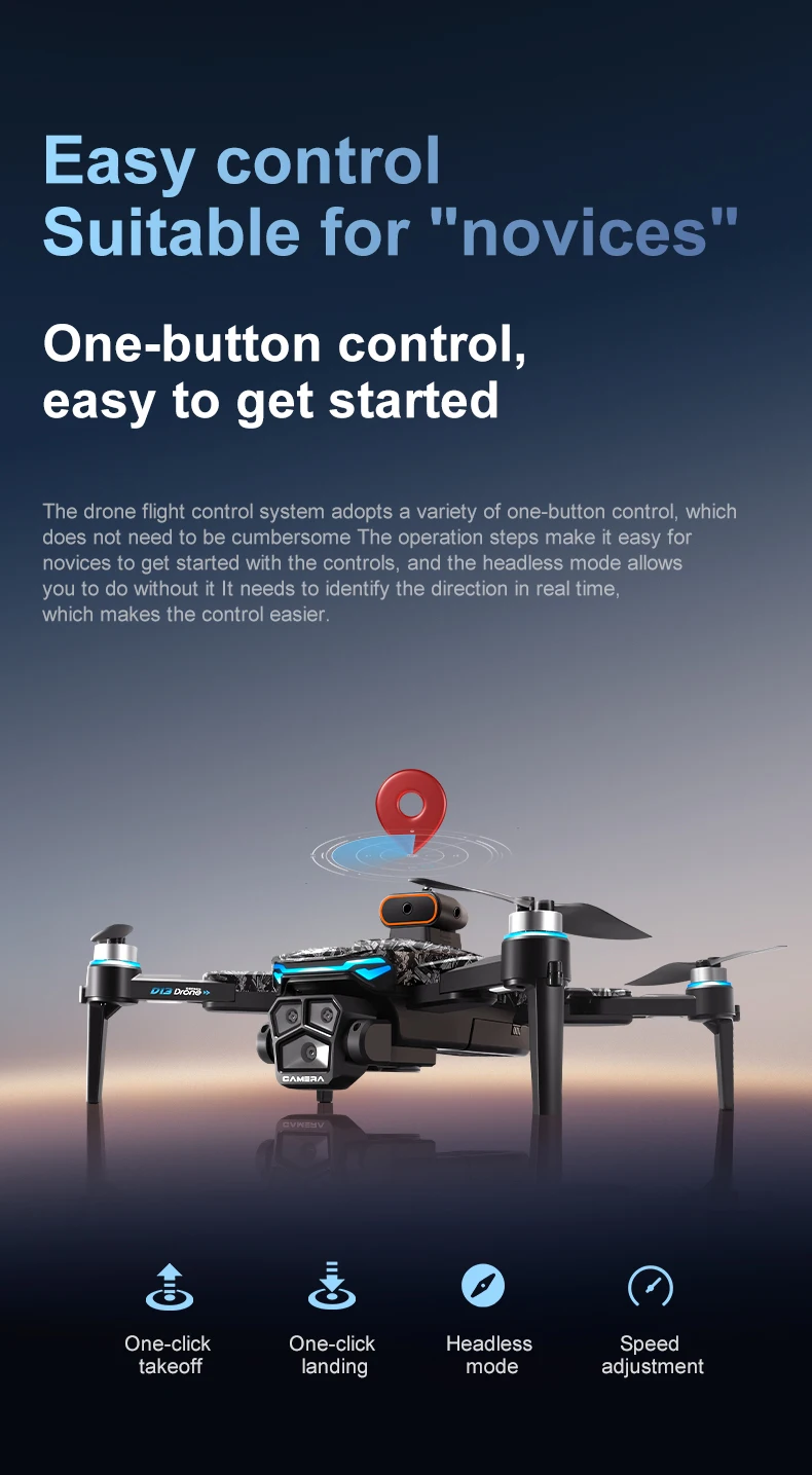 OnePlus D13 GPS Drone 8K Triple-Camera HD Optical Flow Intelligent Obstacle Avoidance Brushless Screen Remote Control Drone