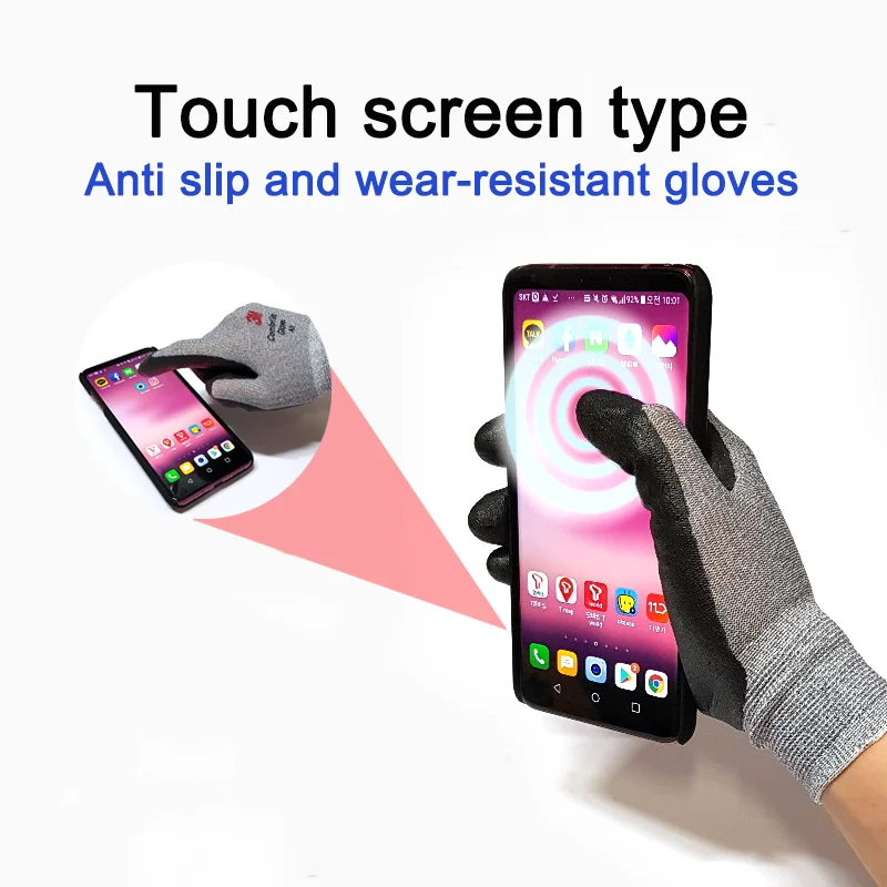 3M Work Gloves Comfort Grip wear-resistant Slip-resistant Gloves Anti-labor Safety Gloves Nitrile touch screen Gloves Yellow