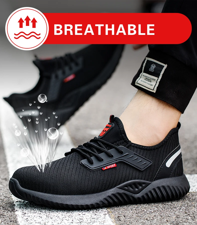 Safety Shoes Men With Steel Toe Cap Anti-smash Men Work Shoes Sneakers Light Puncture-Proof Indestructible Shoes Tactical Boots