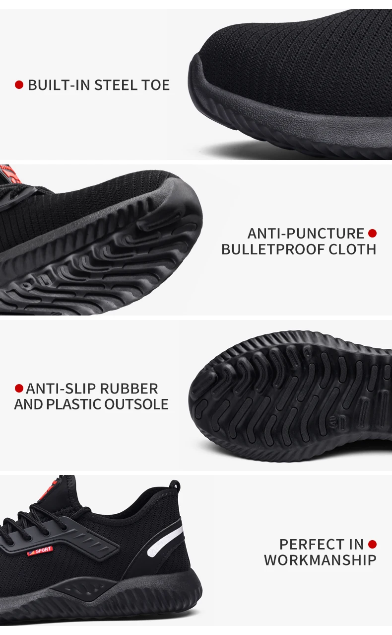 Safety Shoes Men With Steel Toe Cap Anti-smash Men Work Shoes Sneakers Light Puncture-Proof Indestructible Shoes Tactical Boots