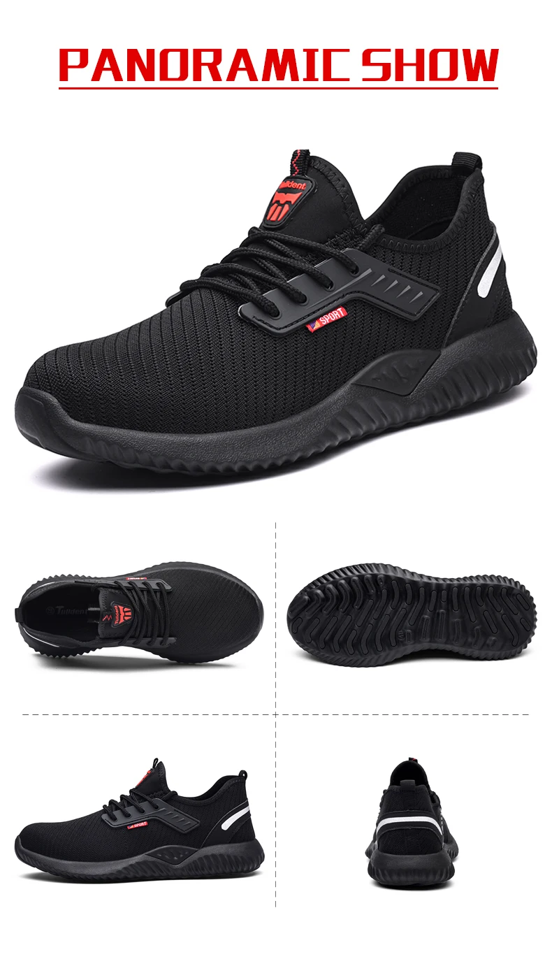 Safety Shoes Men With Steel Toe Cap Anti-smash Men Work Shoes Sneakers Light Puncture-Proof Indestructible Shoes Tactical Boots