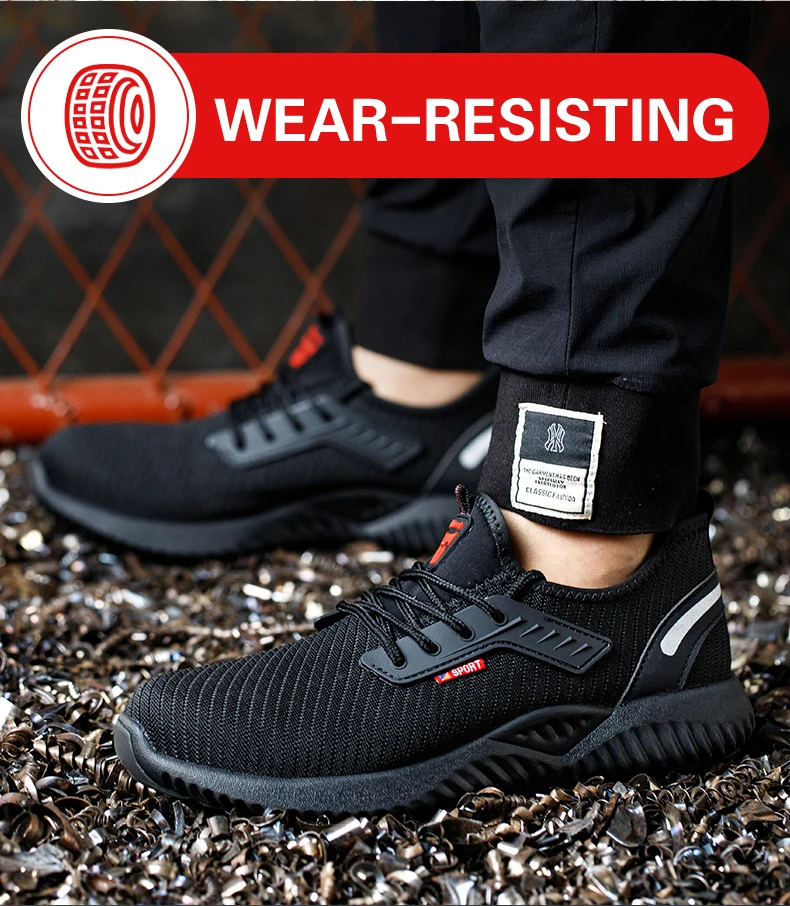 Safety Shoes Men With Steel Toe Cap Anti-smash Men Work Shoes Sneakers Light Puncture-Proof Indestructible Shoes Tactical Boots
