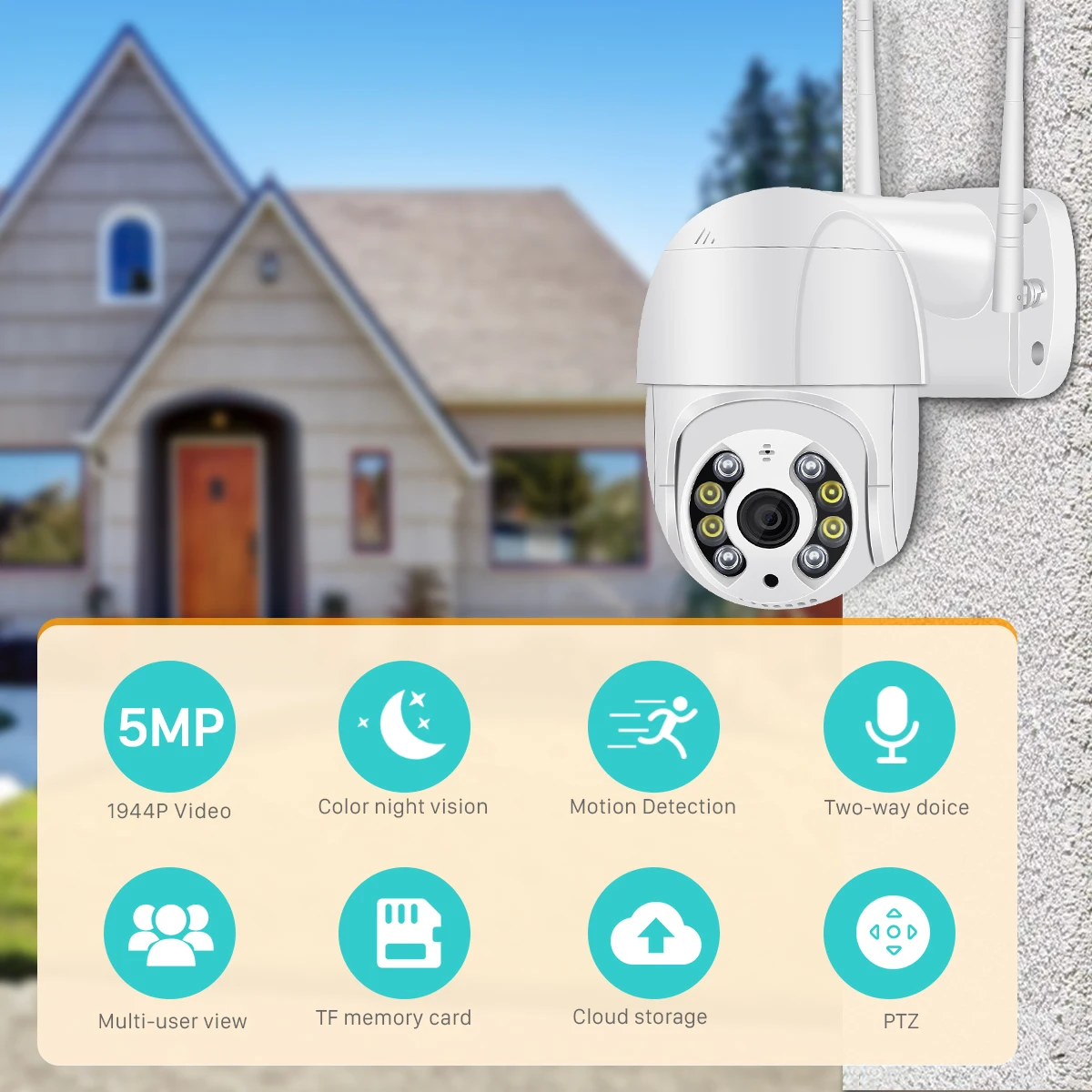 BESDER 4K 8MP 5MP Ultra HD PTZ WiFi IP Camera AI Human Detection 1080P UHD Audio IP Camera Auto Tracking P2P Video Surveillance