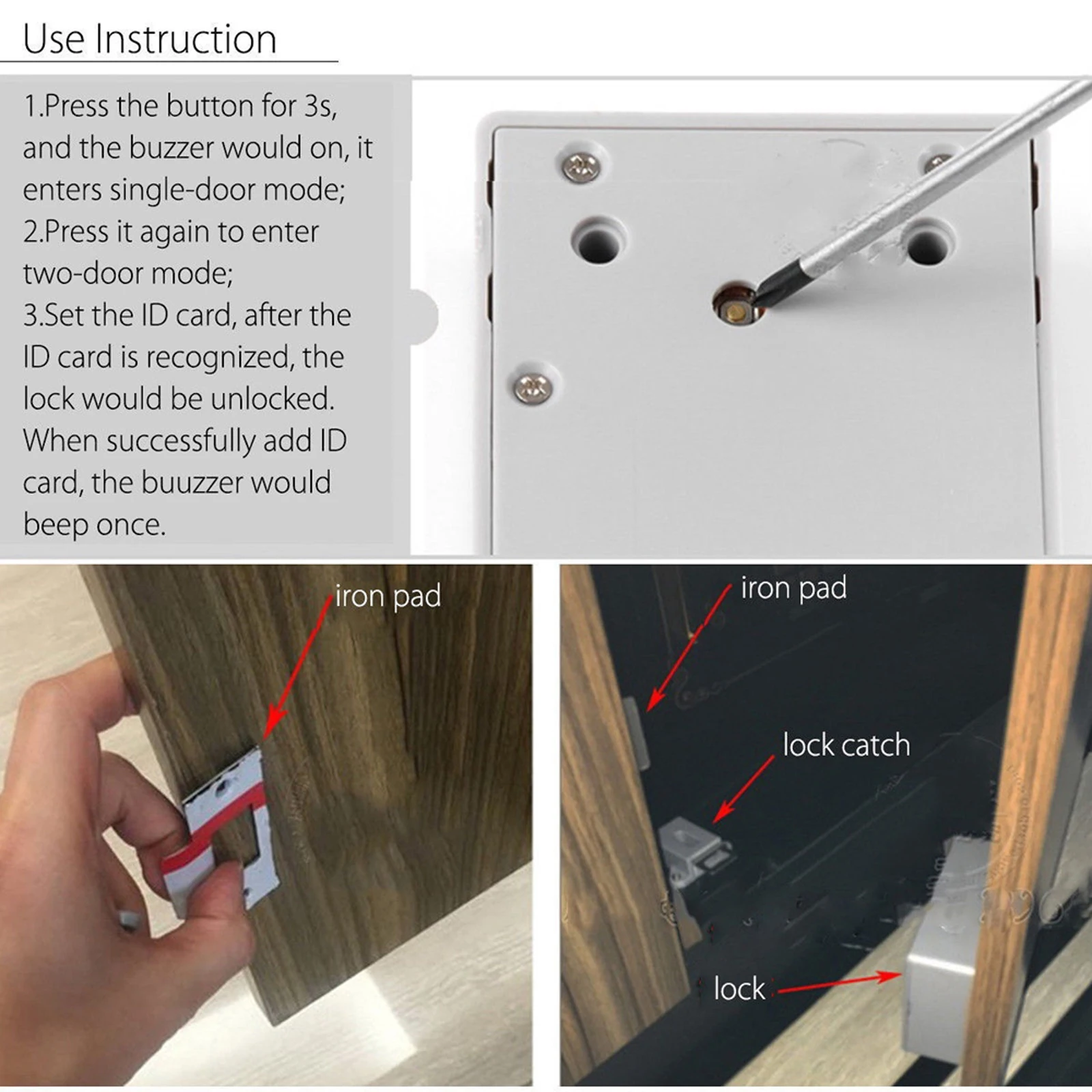 Drawer lock sensing IC Card Sensor Cabinet Drawer Intelligent SmartLock DIY Invisible Hidde Digital Lock without Perforate Hole