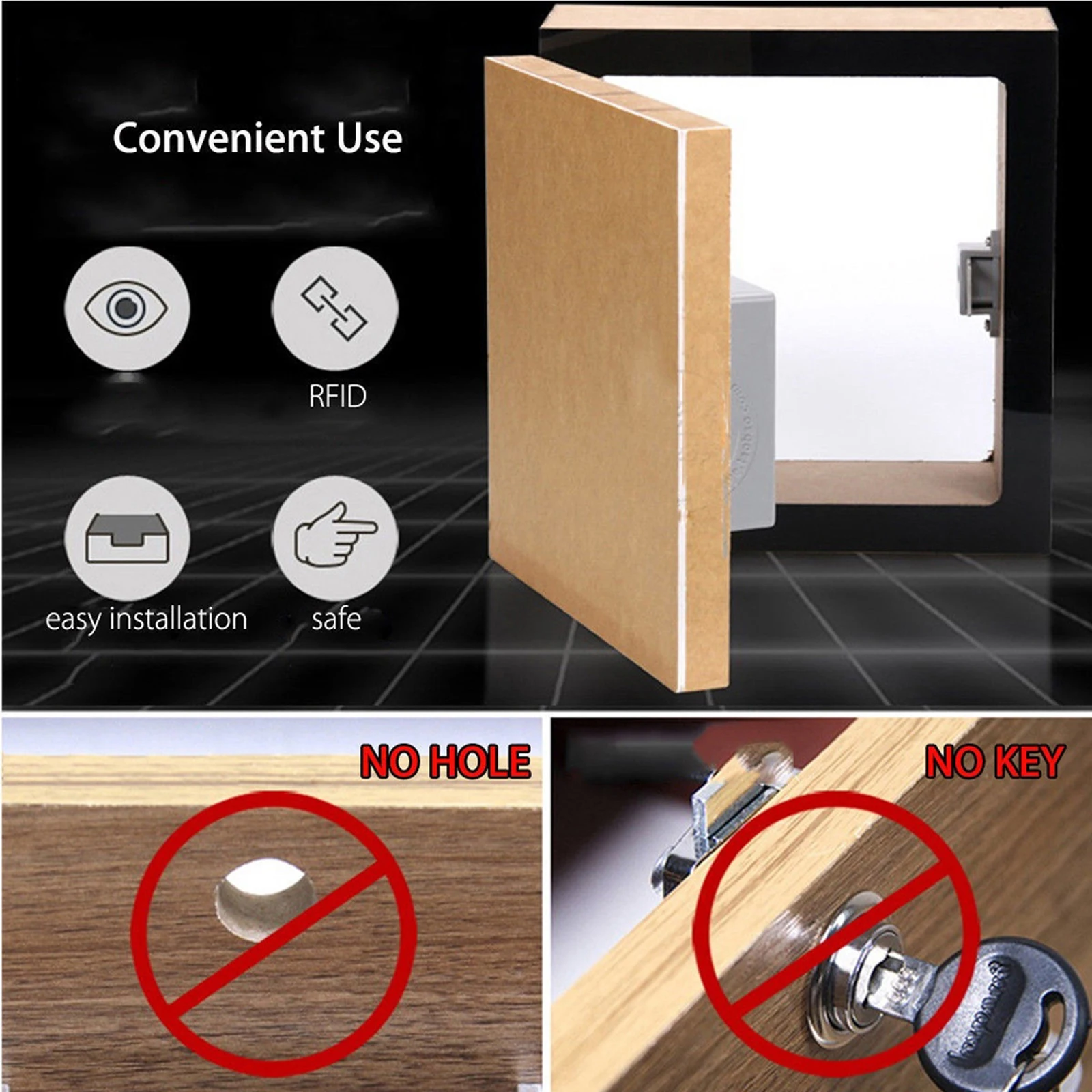 Drawer lock sensing IC Card Sensor Cabinet Drawer Intelligent SmartLock DIY Invisible Hidde Digital Lock without Perforate Hole