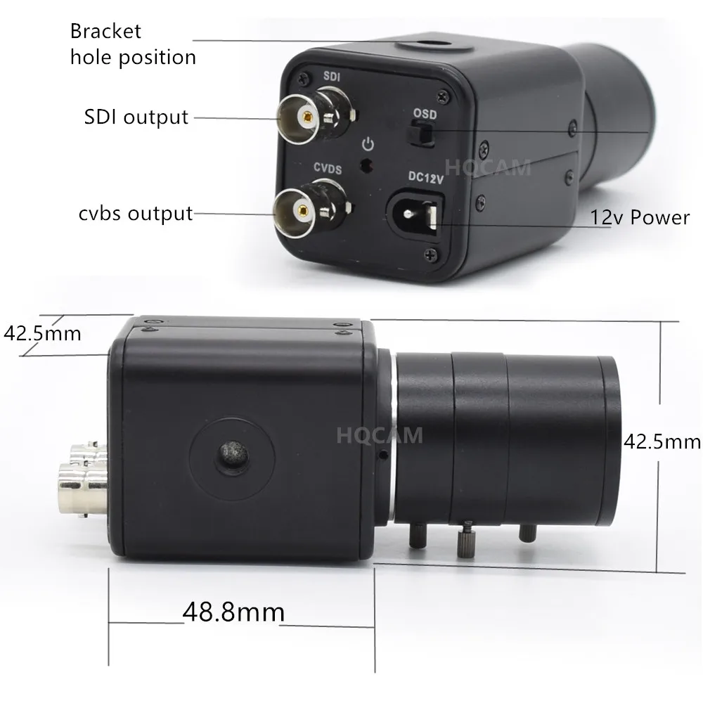 CCTV Industrial Live 3G-SDI 1/2 2.0MP 1080P 1080i 60fps/50fps 30fps Lens 2.8-12mm Security Box SDI Camera Medical Live Concert