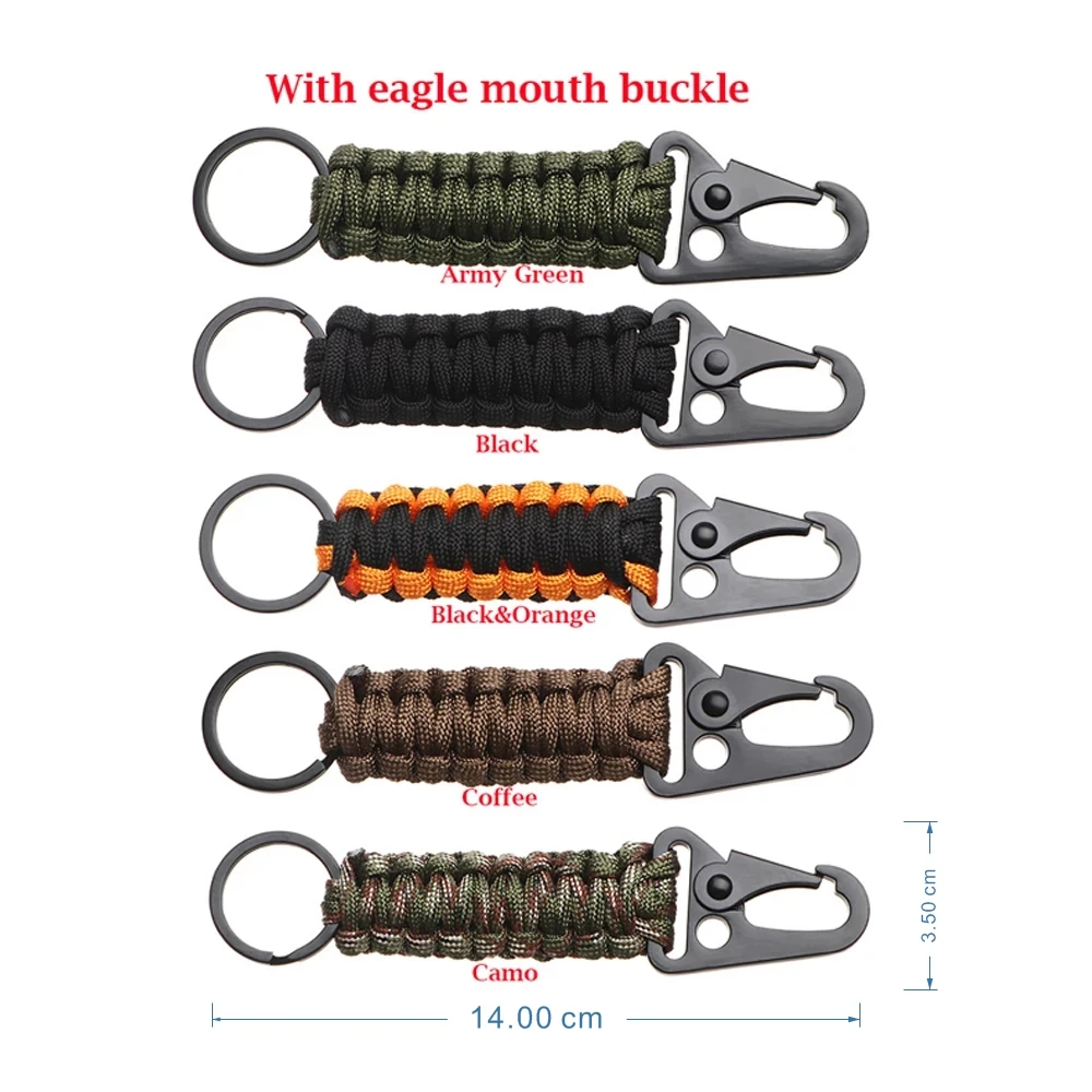 Outdoor Self Defense Key Chain Emergency Survival Protecting Monkey Fist Steel Ball Bearing Parachute Lanyard Camping Paracord