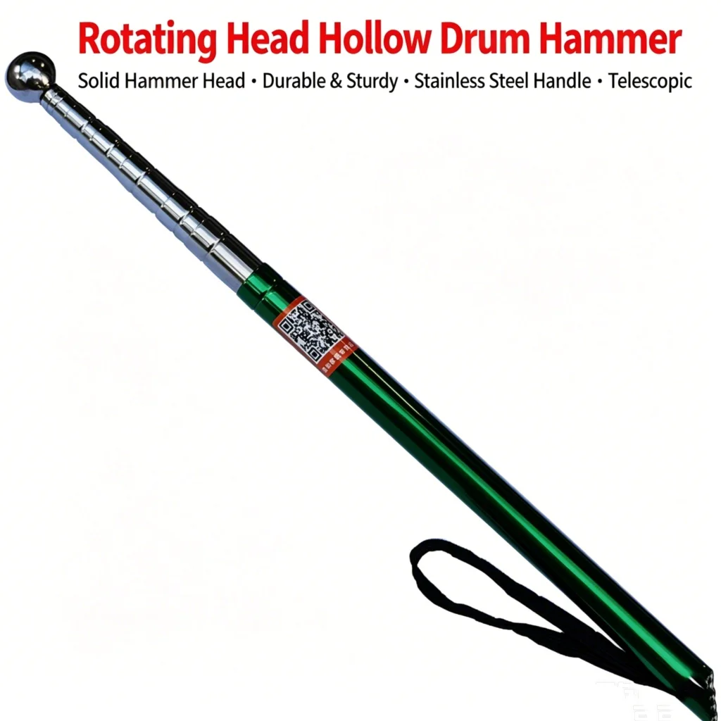 Telescopic Thickening Hollow Drum Hammer Self-defense Hammer Multi-functional Cavity Durable Test Rod Inspection Room Tool Metal