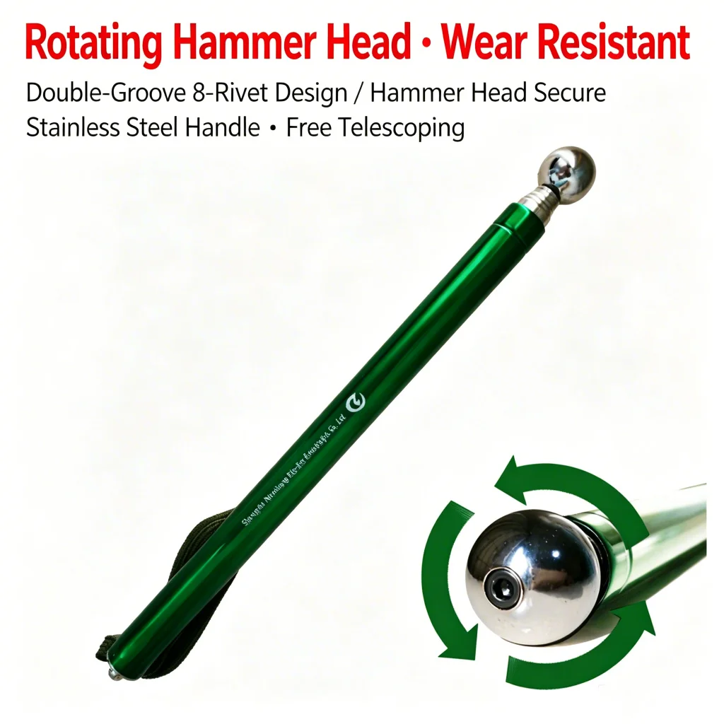 Telescopic Thickening Hollow Drum Hammer Self-defense Hammer Multi-functional Cavity Durable Test Rod Inspection Room Tool Metal