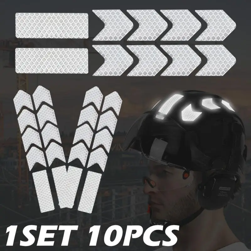 10~50Pcs Reflective Stickers Used for Safety Helmet Night Working Safe Driving Warning Motorcycle Helmet Car Reflection Sticker