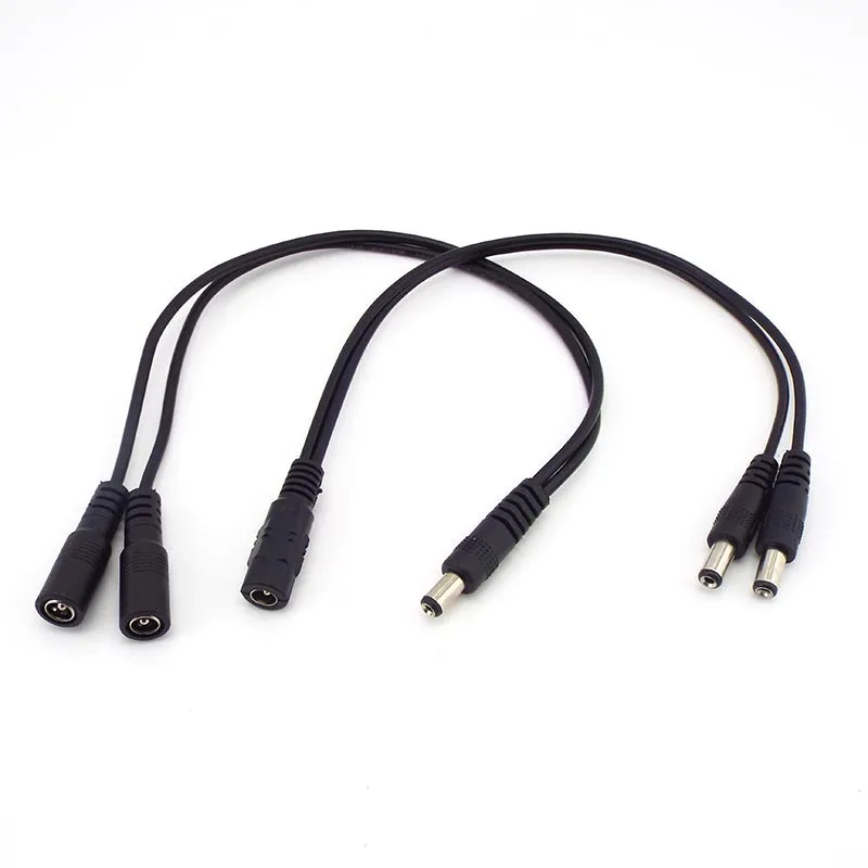 DC 12V 1 Female to 2 Male Power Split Splitter Cable 2.1*5.5mm for CCTV Camera Security DVR Accessories LED Light Strip