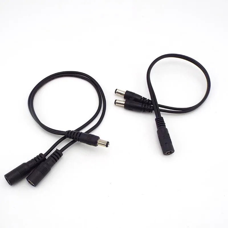 DC 12V 1 Female to 2 Male Power Split Splitter Cable 2.1*5.5mm for CCTV Camera Security DVR Accessories LED Light Strip