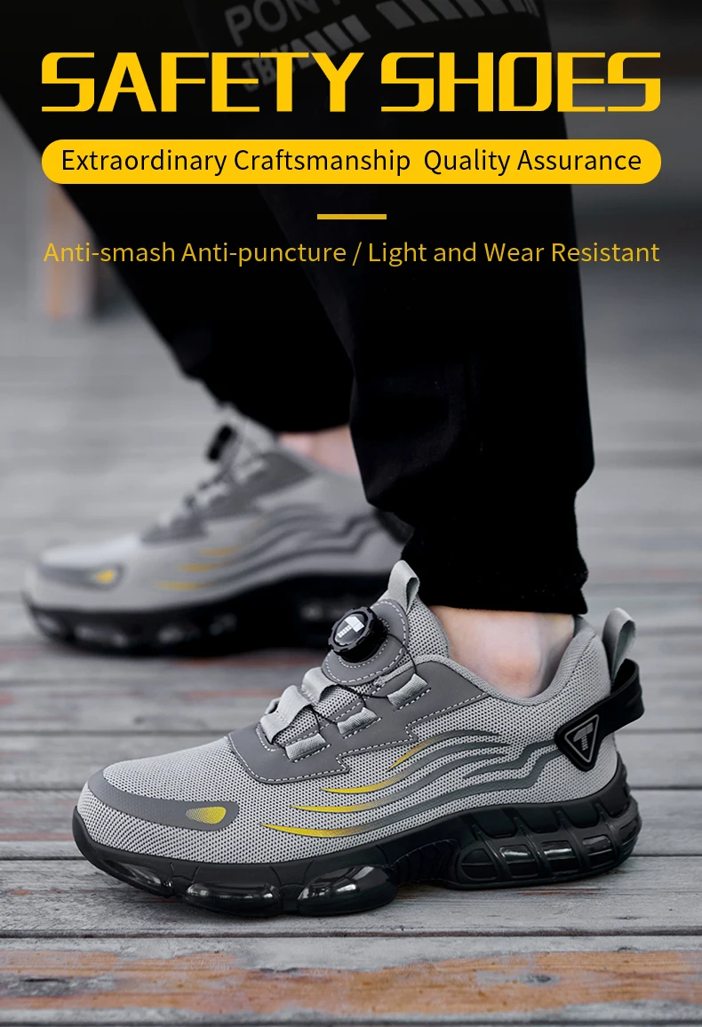 Botones Giratorios Zapatos De Seguridad Masculinos, Zapatos De Trabajo, Botas De Seguridad Anticoagulantes Tactical Boots