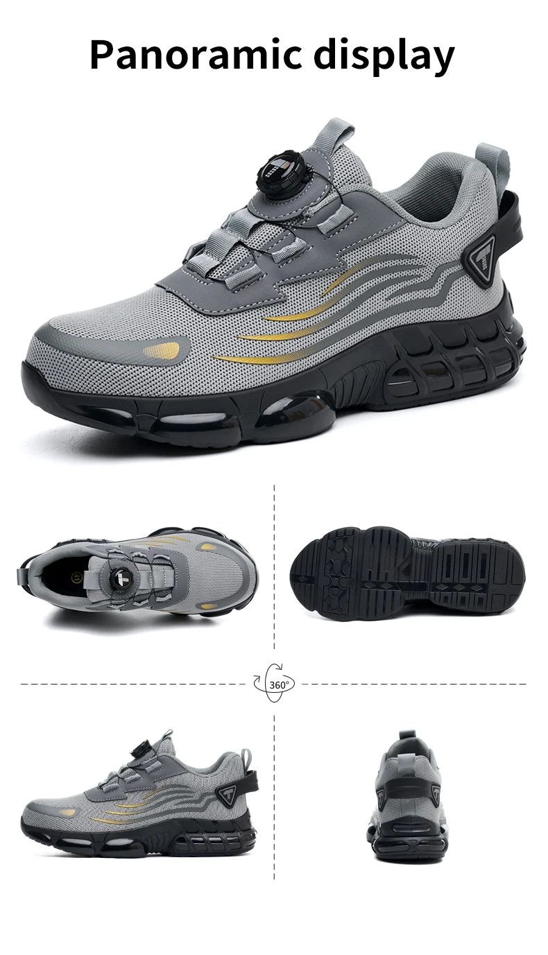 Botones Giratorios Zapatos De Seguridad Masculinos, Zapatos De Trabajo, Botas De Seguridad Anticoagulantes Tactical Boots