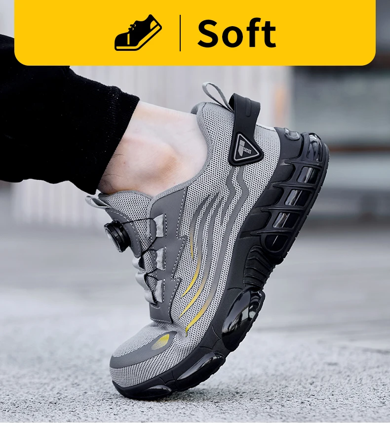 Botones Giratorios Zapatos De Seguridad Masculinos, Zapatos De Trabajo, Botas De Seguridad Anticoagulantes Tactical Boots