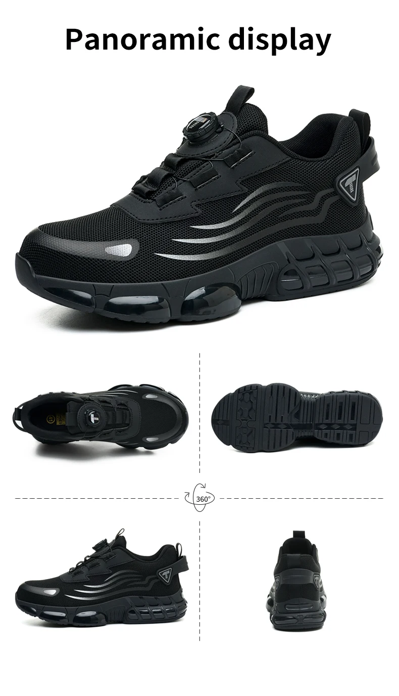 Botones Giratorios Zapatos De Seguridad Masculinos, Zapatos De Trabajo, Botas De Seguridad Anticoagulantes Tactical Boots
