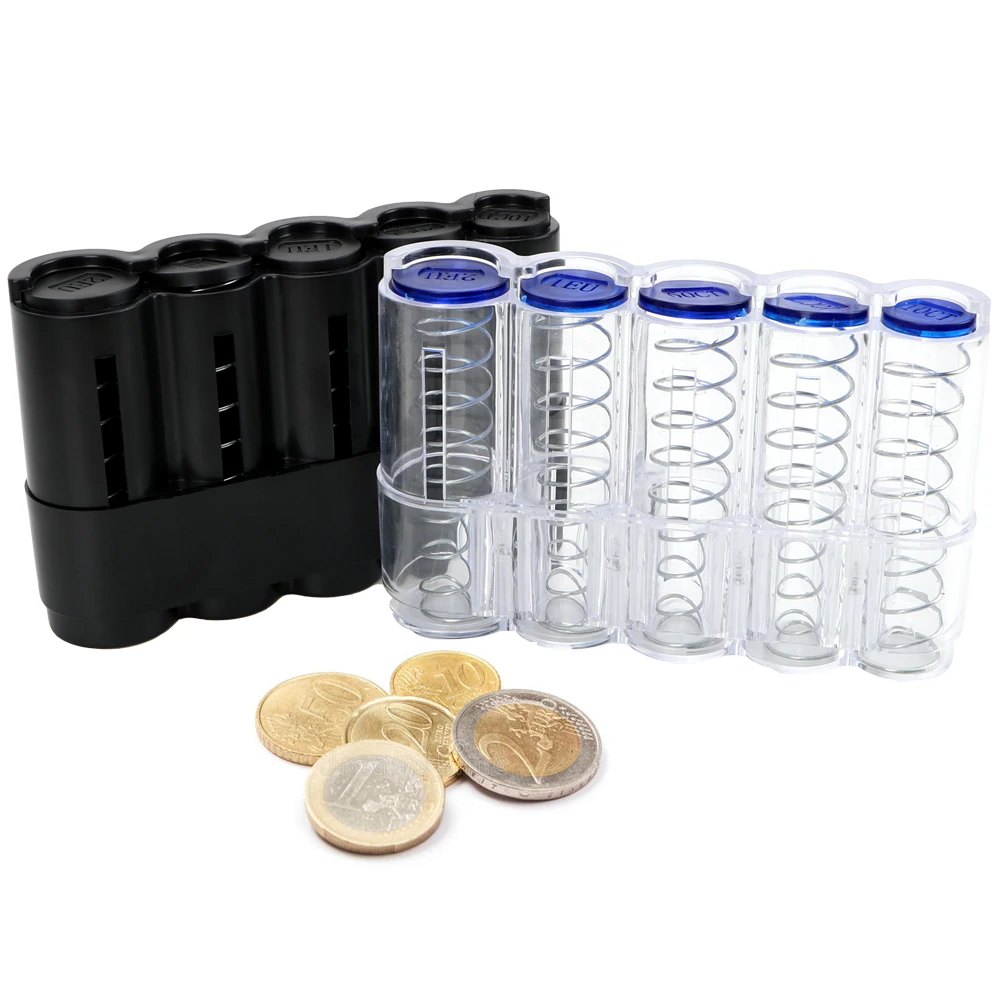 New Portable 5 Slots Euro Coin Holder Hidden Safe Coin Collector Dispenser Fanny Pack Cash Receipt Waist Wallet Waiter's Driver