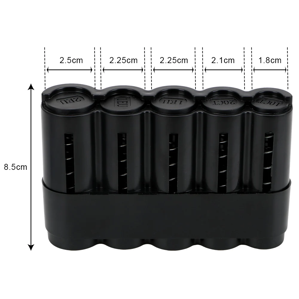 New Portable 5 Slots Euro Coin Holder Hidden Safe Coin Collector Dispenser Fanny Pack Cash Receipt Waist Wallet Waiter's Driver