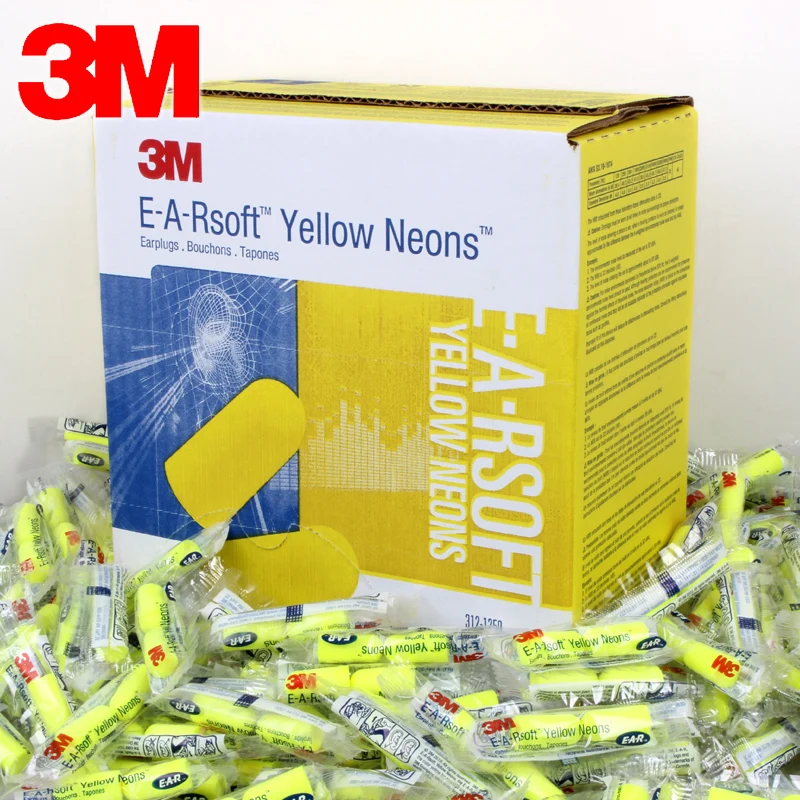 3M noise-canceling earplugs 312-1250 sound-isolating earplugs Sleeping Learning Factory noise-proof earplugs Hearing Protection.