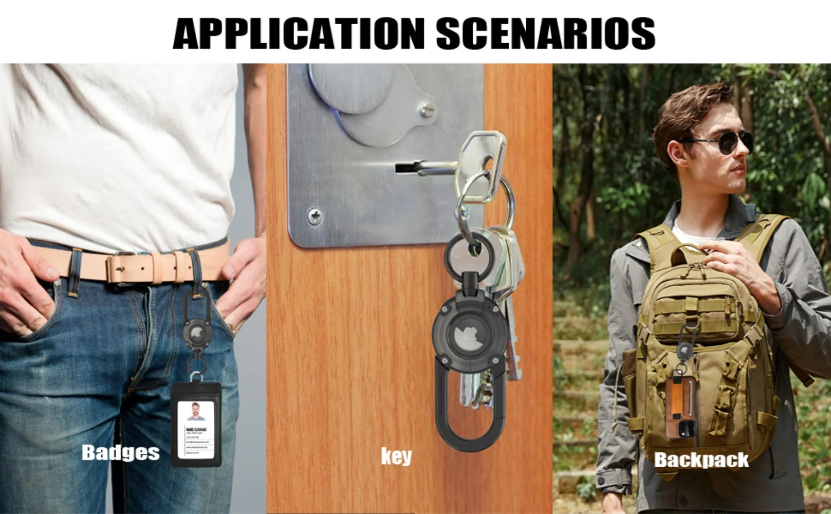 For AirTag Holder Keychain,Alloy Car Fob keychain with AirTag Cover,Sturdy Scratch-Resistant Key Holder for Apple AirTag Badges