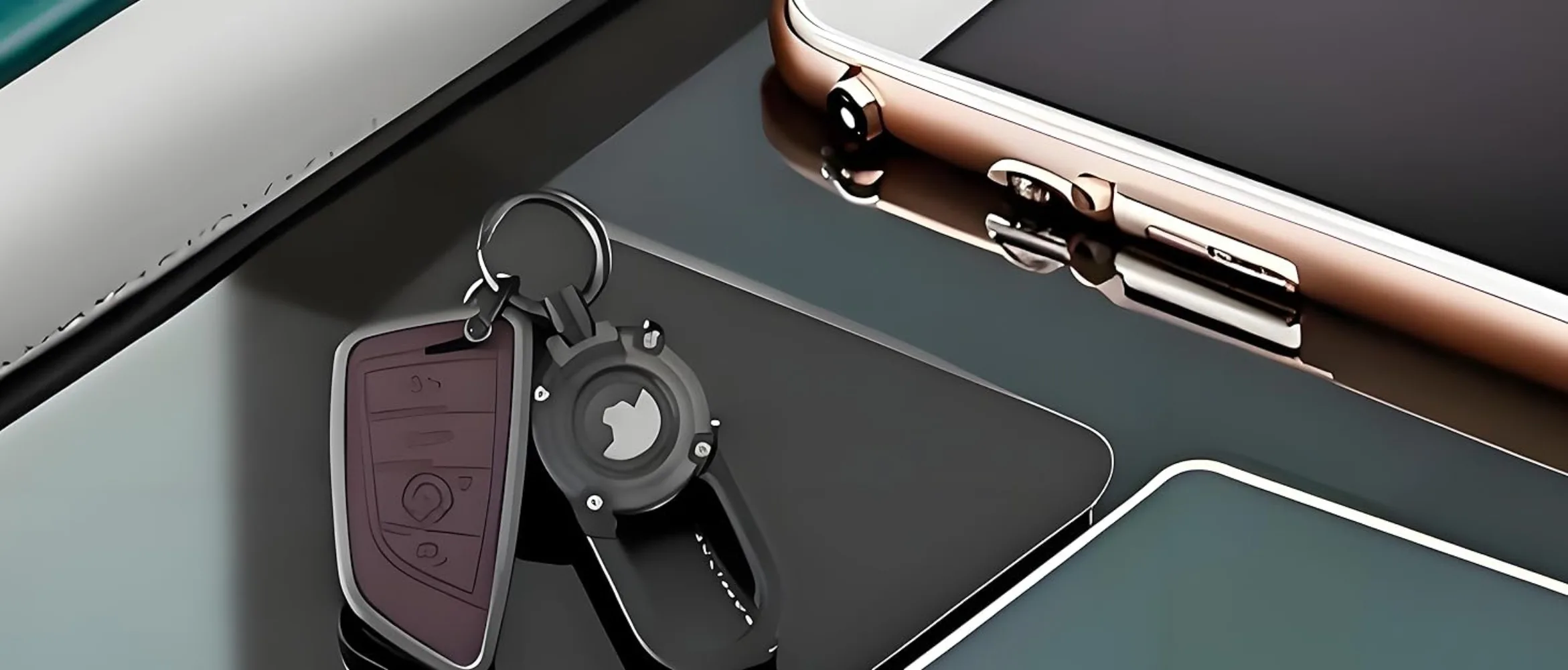 For AirTag Holder Keychain,Alloy Car Fob keychain with AirTag Cover,Sturdy Scratch-Resistant Key Holder for Apple AirTag Badges