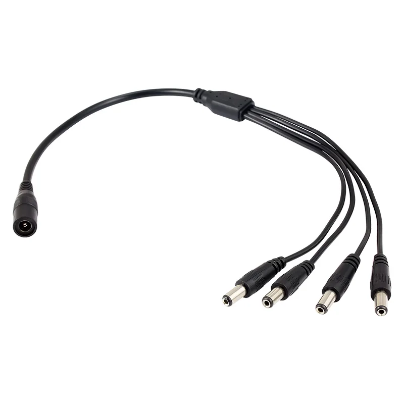 5.5 x 2.1mm 1 Female to 2 4 8 Male DC Power Splitter Plug Cable Adapter 12V For CCTV Home Security Camera Accessories DVR LED