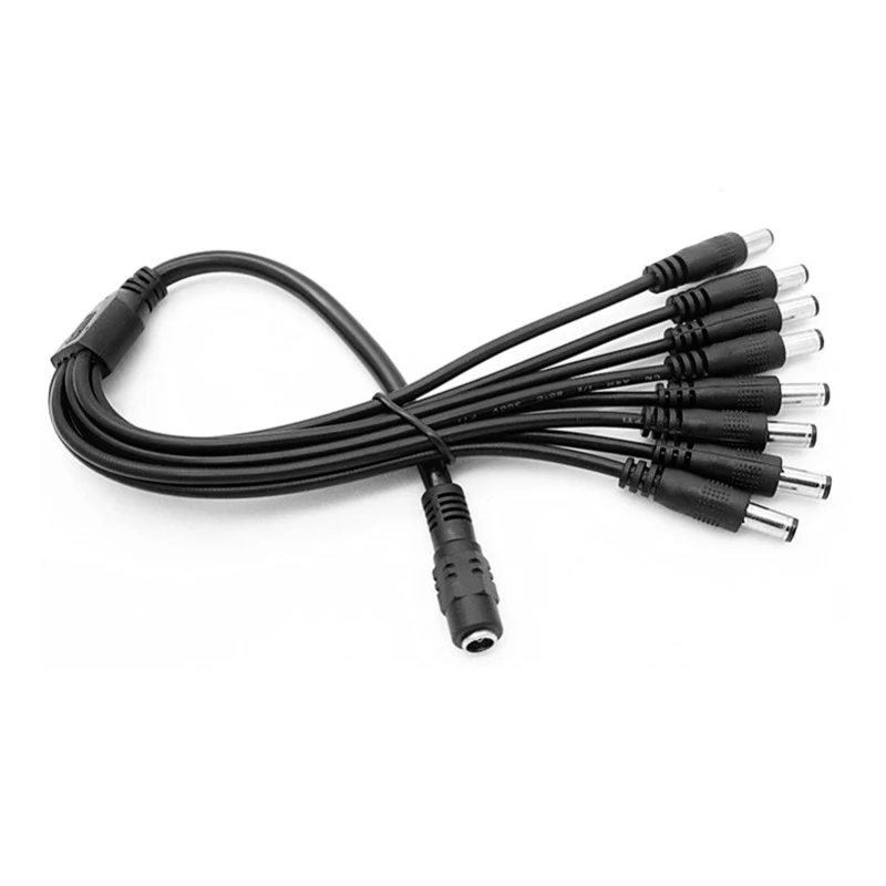 5.5 x 2.1mm 1 Female to 2 4 8 Male DC Power Splitter Plug Cable Adapter 12V For CCTV Home Security Camera Accessories DVR LED