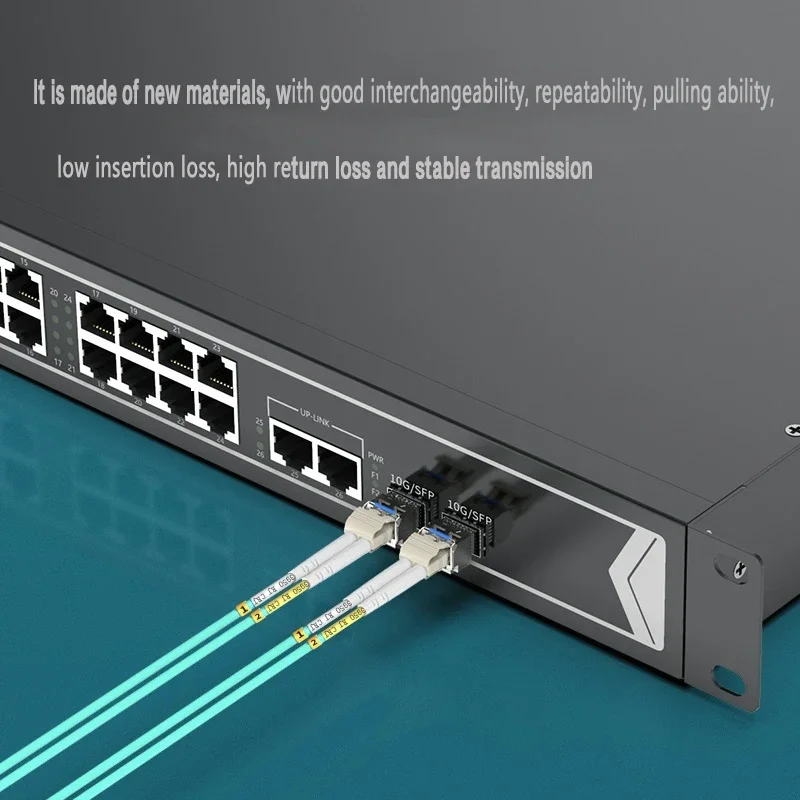 Fiber Patch Cable 10G OM3 OM4 LC UPC-LC UPC Multimode Duplex 2.0mm LC Fiber Optic Patch Cord Optical Fiber Cable