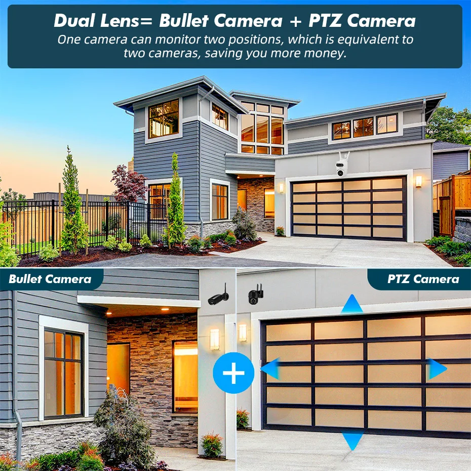 FUERS 5K 10MP Dual Lens IP Camera Tuya Smart Home Security Auto Tracking Wireless Alarm WIFI CCTV Surveillance Outdoor Camera