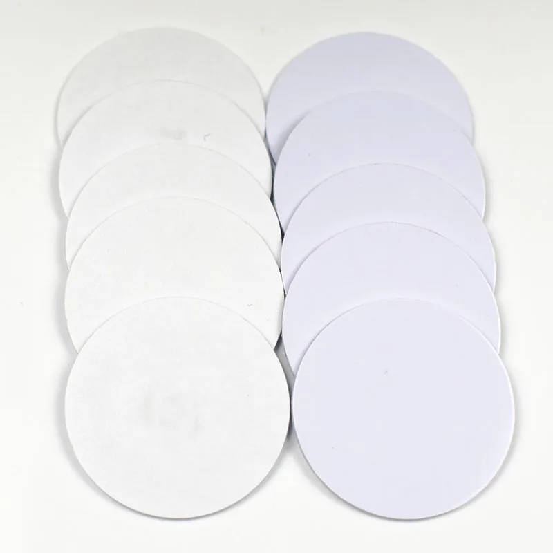 10pcs/Lot 125Khz TK4100 EM4100 RFID Coin ID Card With Adhensive Sticker Read Only Diameter 18mm 25mm 30mm for Access Control