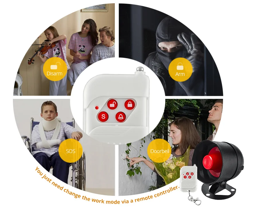 KERUI Tuya Smart WIFI Security Alarm System Kit 110dB Wireless Loud Indoor/Outdoor Siren Horn Home Burglar Motion Door Sensor
