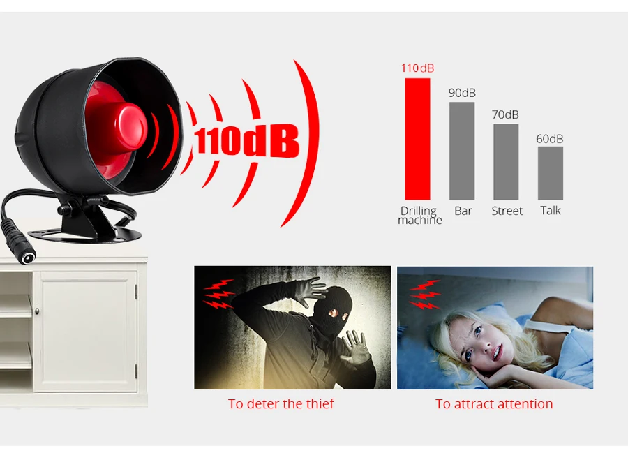 KERUI Tuya Smart WIFI Security Alarm System Kit 110dB Wireless Loud Indoor/Outdoor Siren Horn Home Burglar Motion Door Sensor