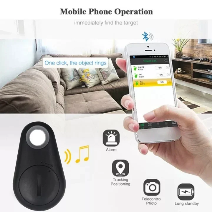 Mini Mobile Bluetooth 5.0 Tracker Anti-Lost Device Round Anti-Lost Device Pet Kids Bag Wallet Tracking Smart Finder Locator 