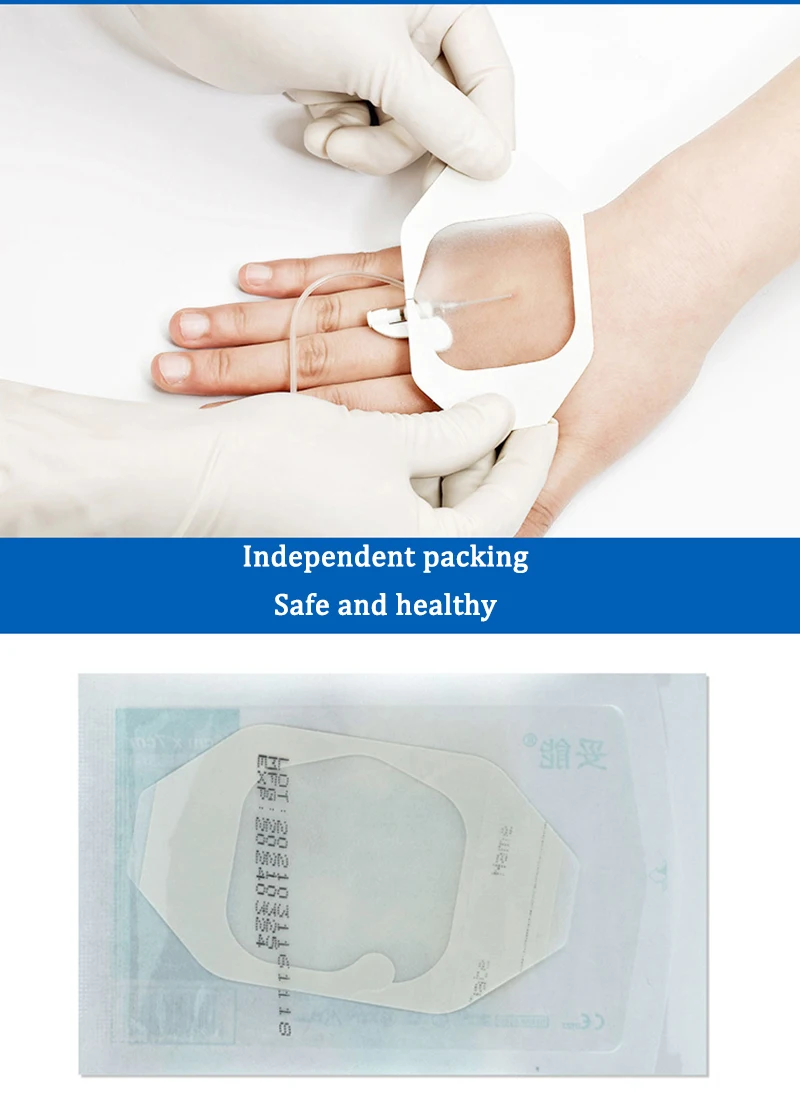 50Pcs Medical Transparent IV Cannula PU Film Sterile Waterproof Self-adhesive Wound Dressing Indwelling Needle Catheter Fixation