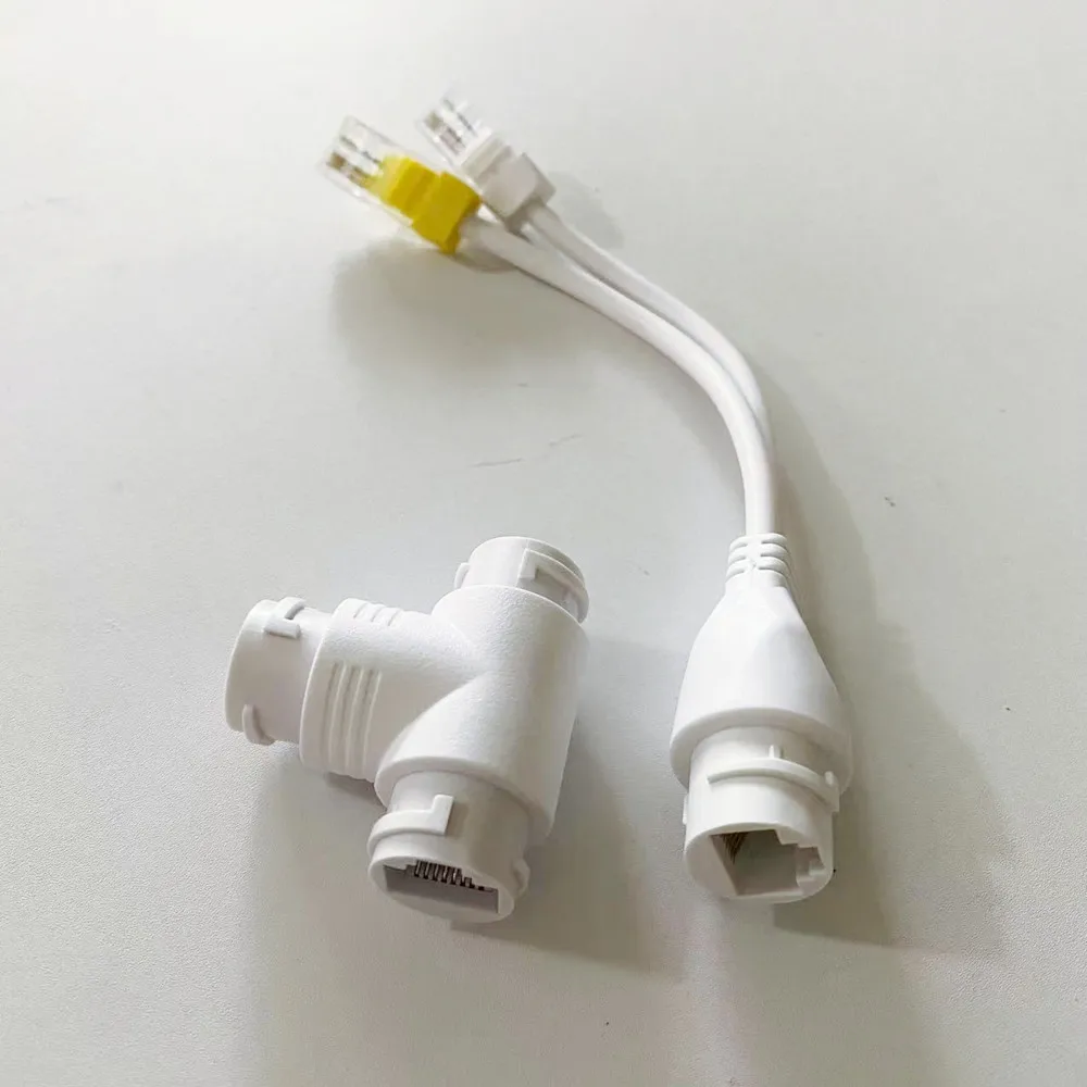PoE Combiner/Mux, Splitter Network Cabling Connector 3-Way RJ45 for Surveillance Camera Cables, PoE Synthesis Separation