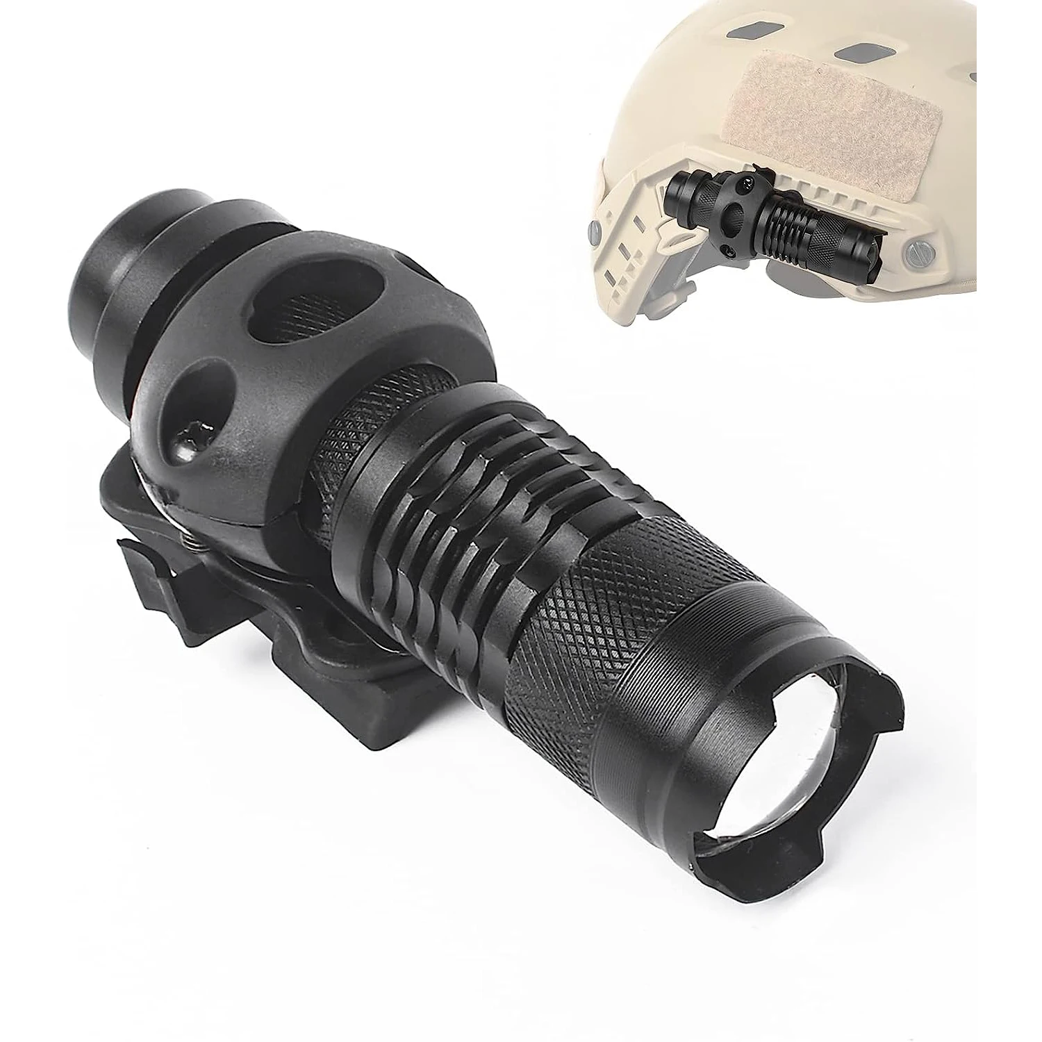JOAXOR Tactical Helmet ARC Rail Light LED Mini Flashlight With 20mm Picatinny Rail Mount Strobe/Strong/Low Lamp 500 Lumens