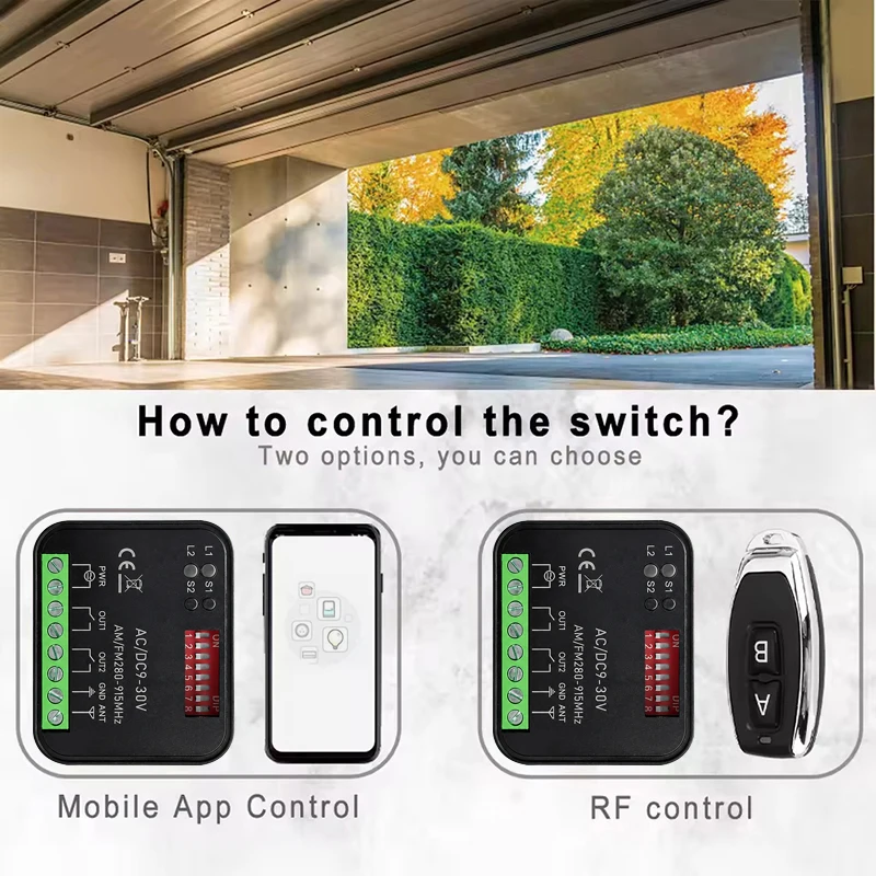 Universal RX MULTI 300-868MHz Wifi Smart Switch Module Works With Tuya APP 433MHz 868MHz Garage / Gate Remote Control Receiver